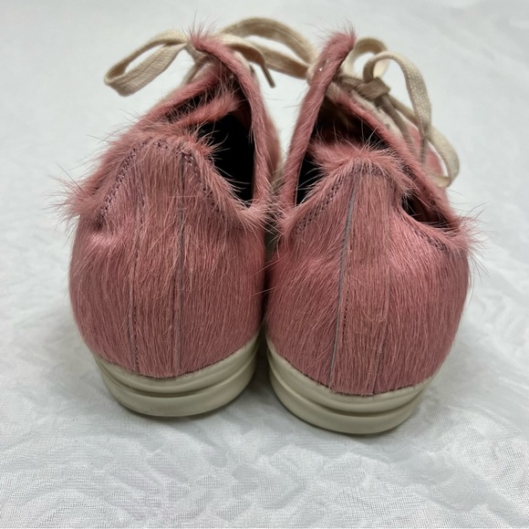Rick Owens Women’s Lido Runway Low Sneaker Dusty Pink Cow Fur Shoes 11 - Picture 7 of 16